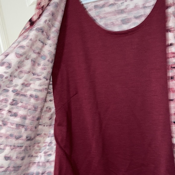 Classic Editions Ladies Fooler Top Burgundy Pink Black Size XL - Picture 10 of 11